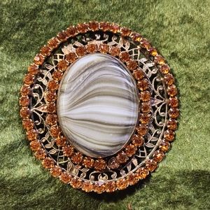 Agate Quartz & Crystal Belt Buckle Plate